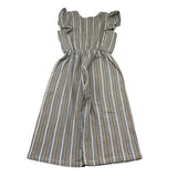 Petit Indi Tuta Intera Tinta Unita con Fantasia A Righe per Bambina SS25BK5229 BLU PETIT INDI 