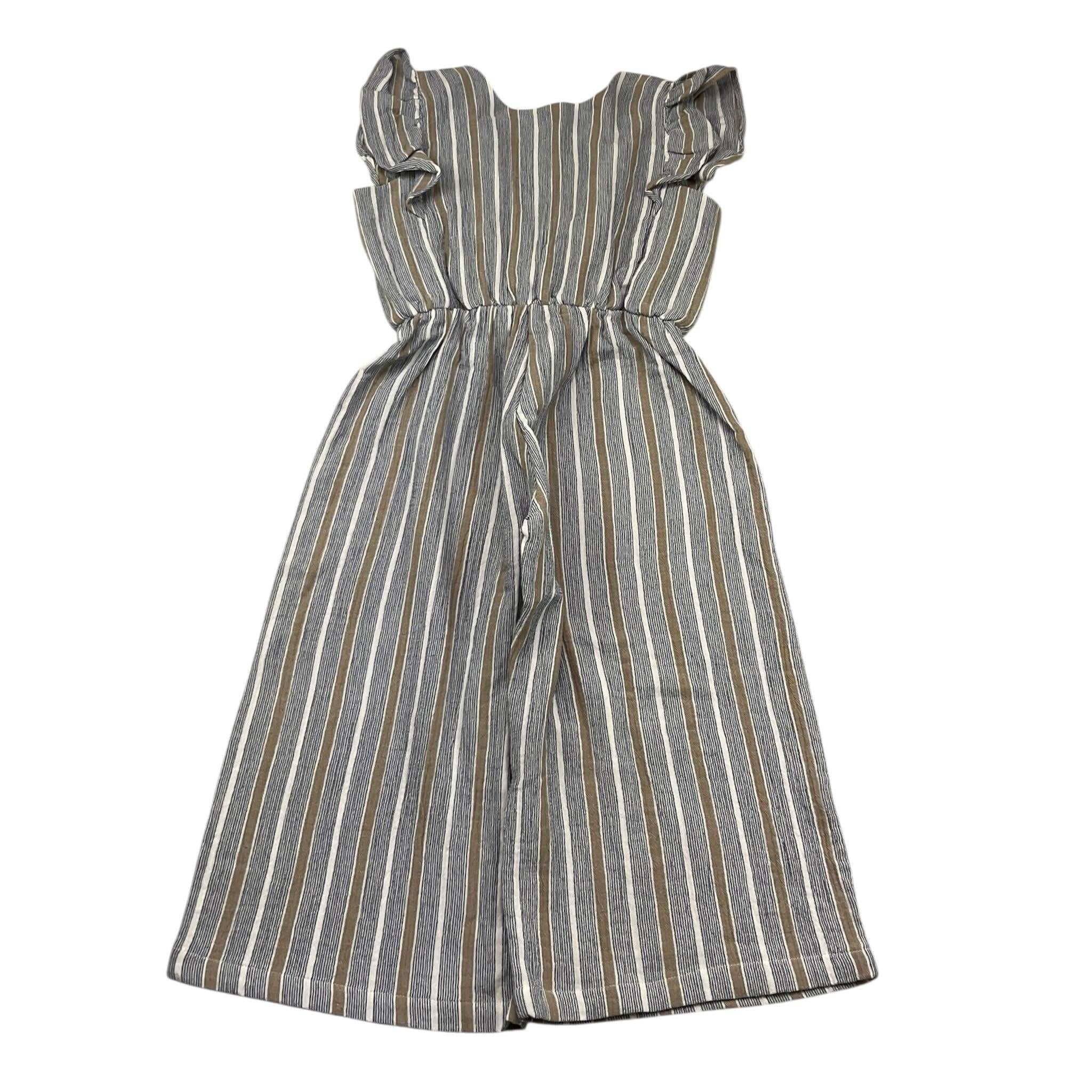 Petit Indi Tuta Intera Tinta Unita con Fantasia A Righe per Bambina SS25BK5229 BLU PETIT INDI 