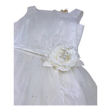 Monnalisa Abito Cerimonia Tinta Unita Giromanica per Bambina 711902F8 BIANCO MONNALISA 