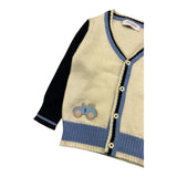 TRUSSARDI cardigan tinta unita con maniche in contrasto Panna per Neonato TIA25112 PANNA TRUSSARDI 
