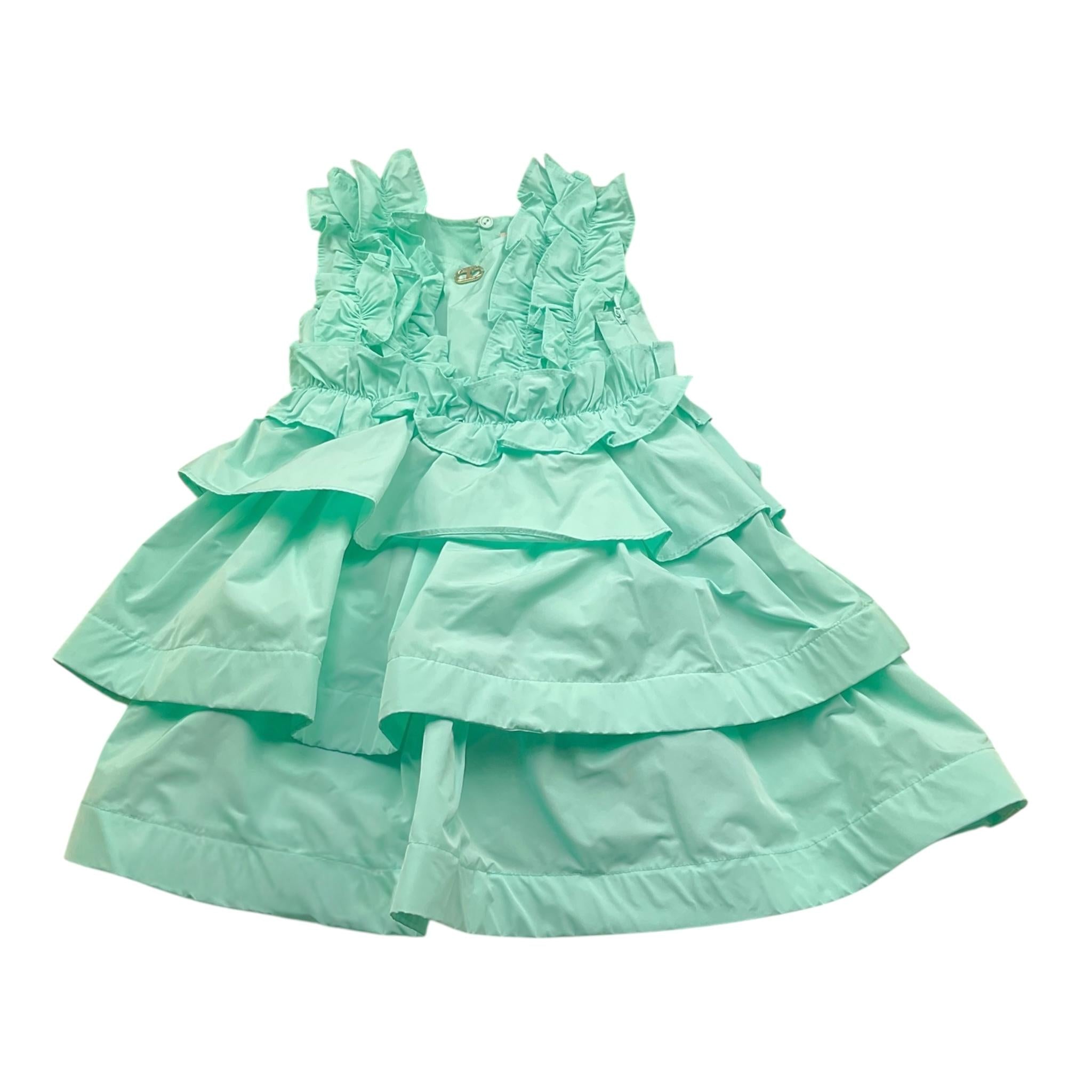 Twinset Abito Giromanica Tinta Unita per Bambina 231GJ2Q5F VERDE ACQUA TWINSET 