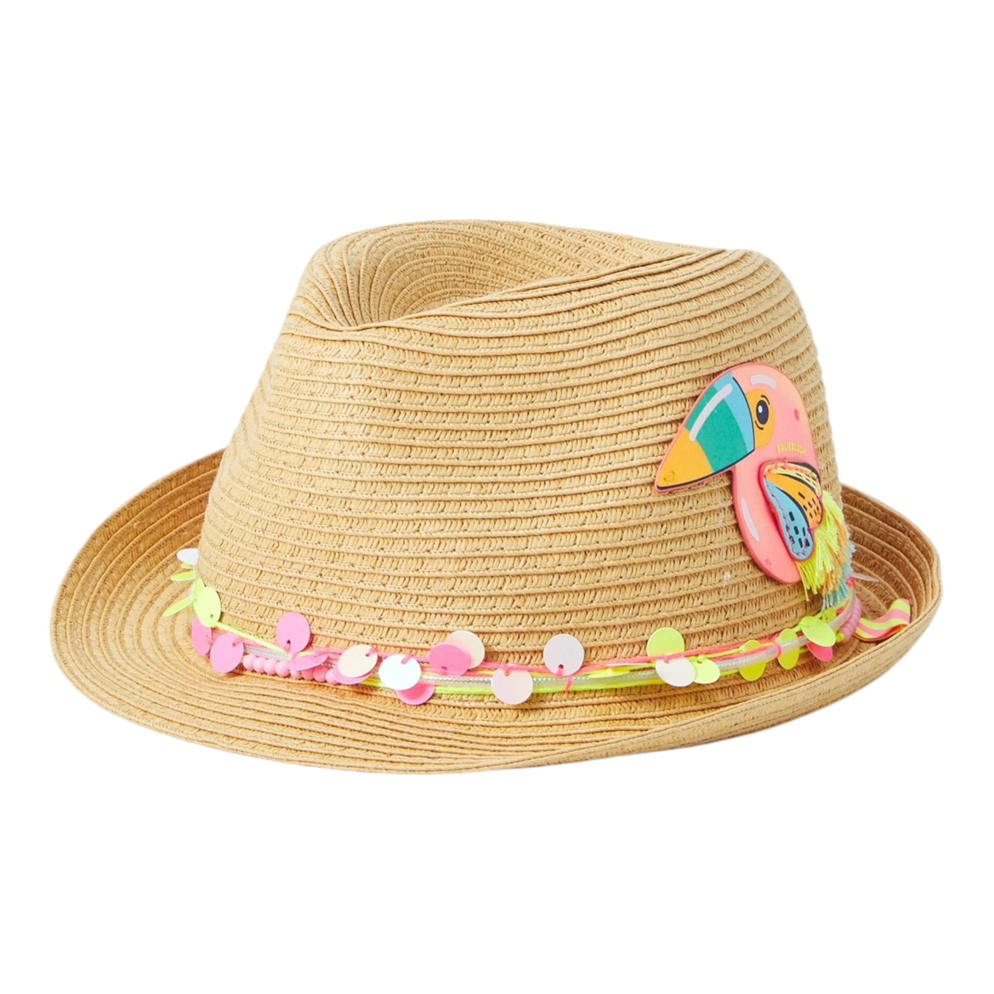 Billieblush Cappello In Paglia Tinta Unita con Applicazioni per Bambina U20756 BIEGE BillIEBLUSH 