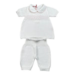 Scaldacuore Completo 2 Pezzi T-Shirt-Short In Maglia per Neonata PS07PCORPE24 BIANCO SCALDACUORE 