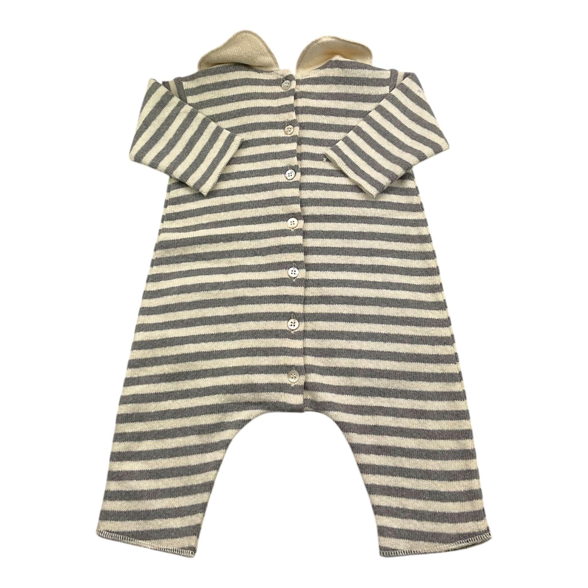 ZHOE & TOBIAH tutina bicolore con fantasia a righe Grigio/panna per Neonata KTT4 GRIGIO/PANNA ZHOE & TOBIAH 