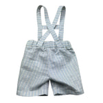 Le Bebe Bermuda con Bretelle Fantasia A Righe per Neonato LBB5377 AZZURRO LE BEBE 