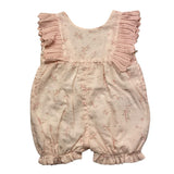 Wedoble Baby Girl Solid Color Pink Flower Sleeveless Romper