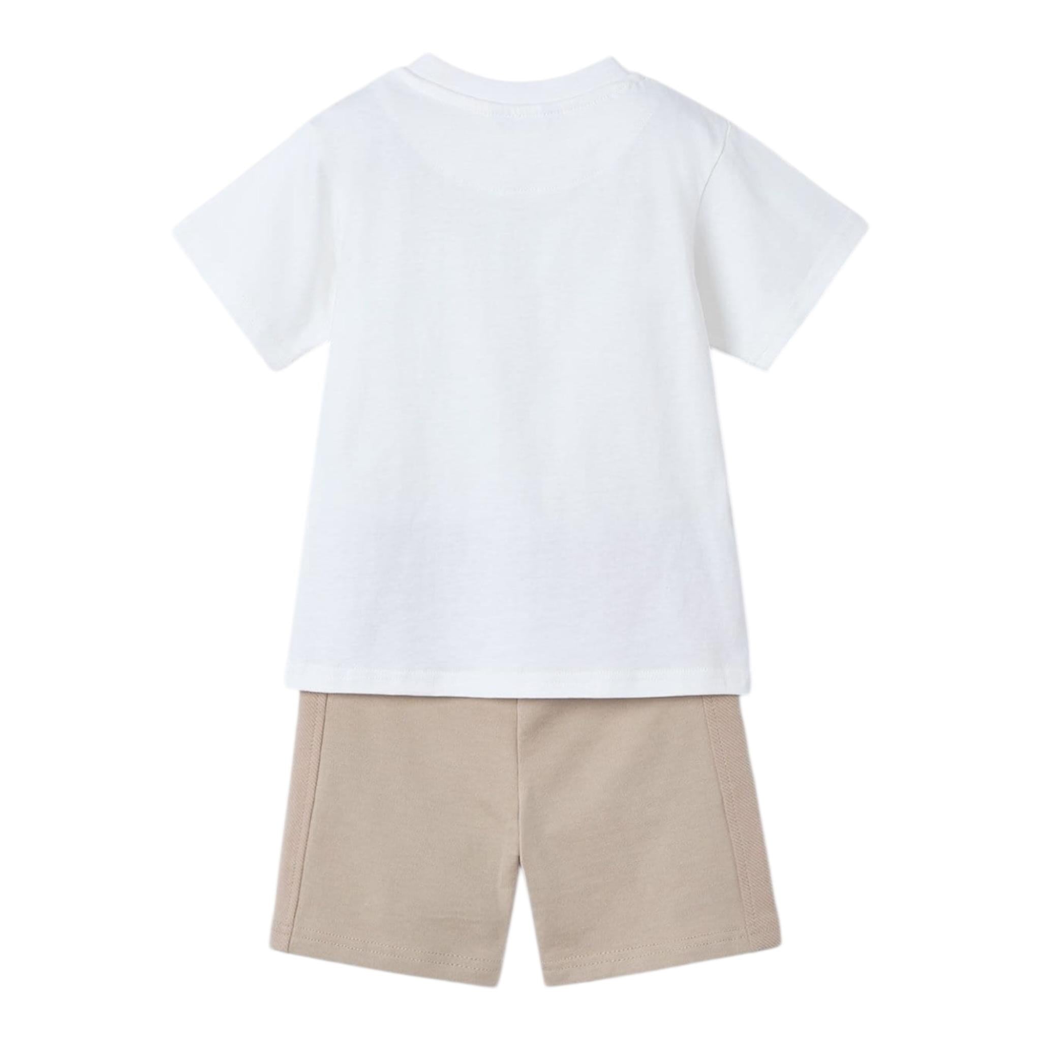 Mayoral Completo 2 Pezzi T-Shirt-Bermuda Bicolore per Bambino 3608 BIANCO/FANGO MAYORAL 