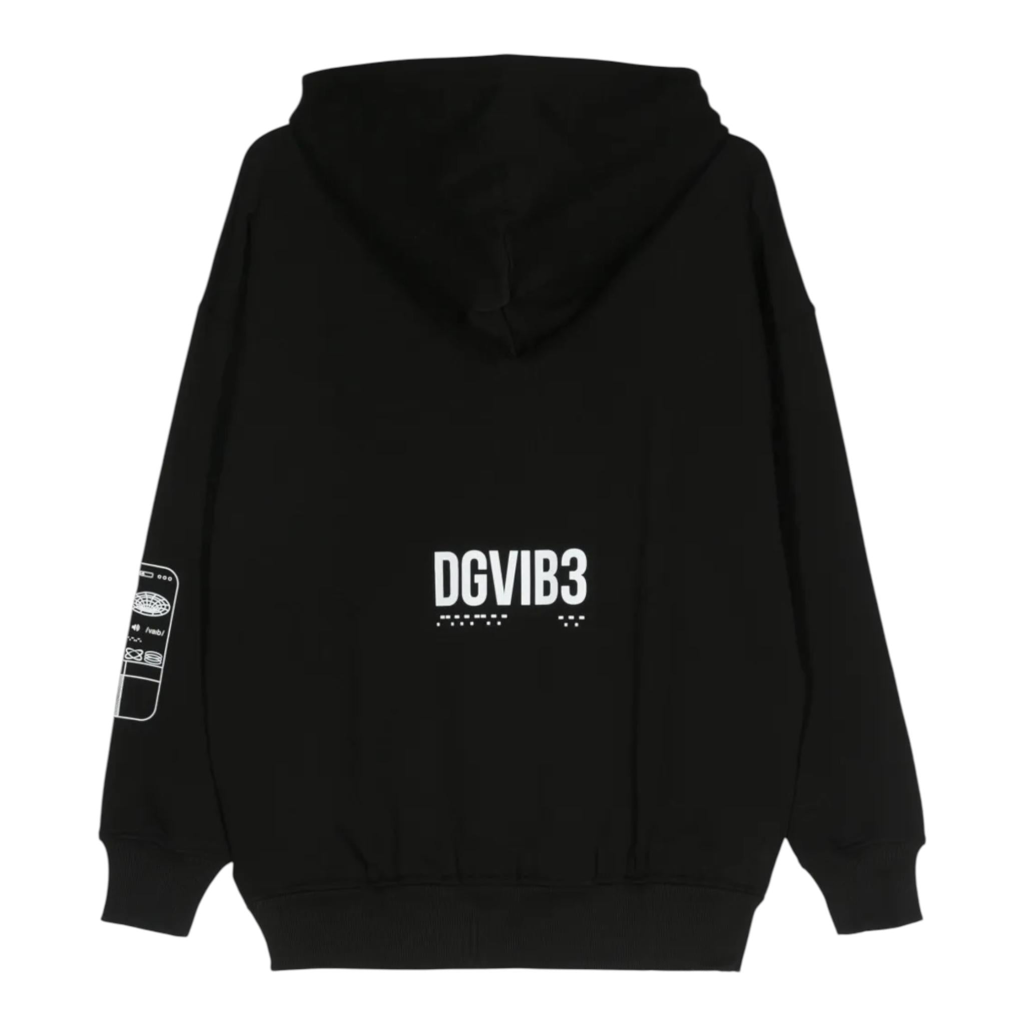 Dolce & Gabbana Felpa Tinta Unita con Cappuccio E Stampa per Bambino L7JWJS NERO DOLCE & GABBANA 