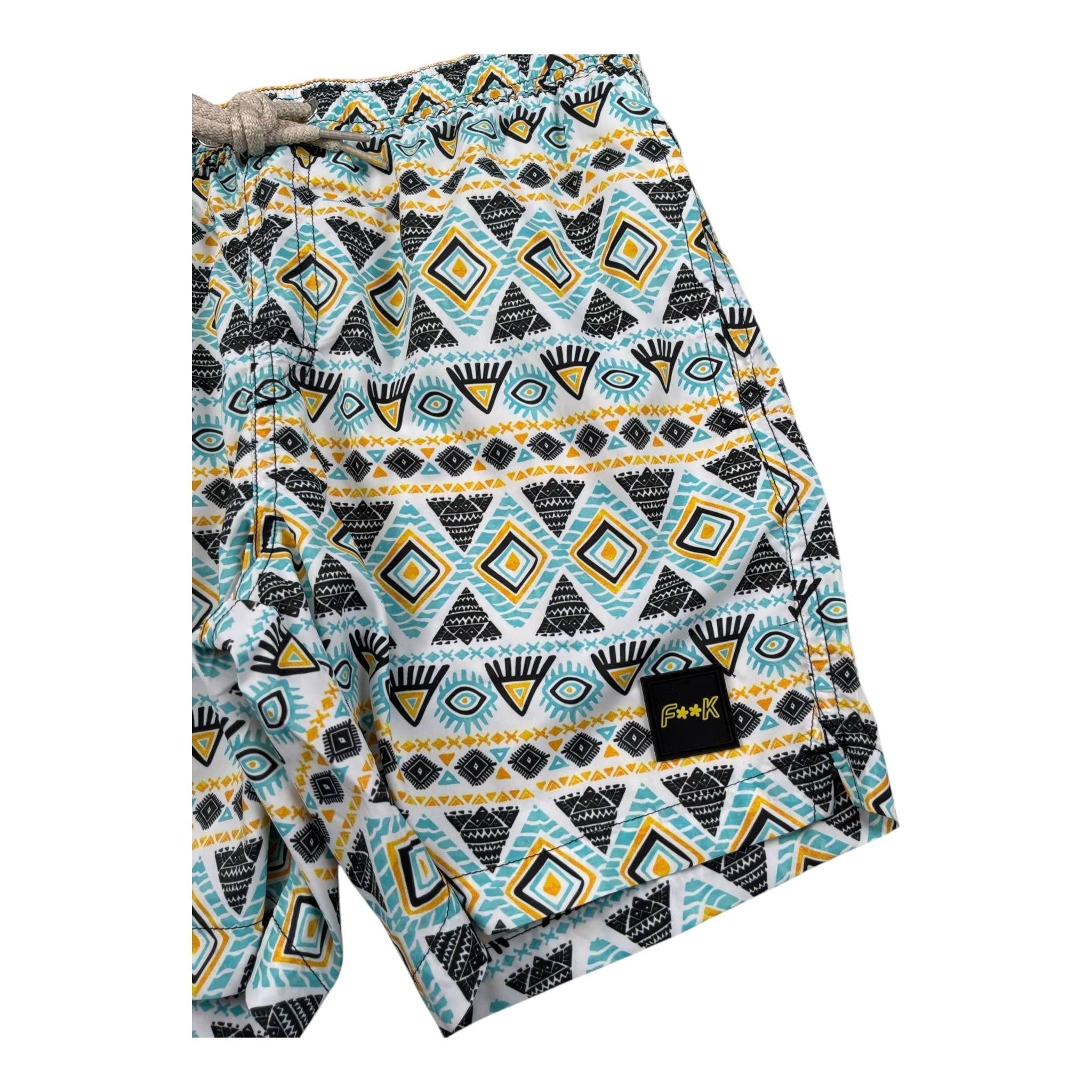 F**K Costume Modello Bermuda Tinta Unita con Stampa per Bambino FJ25J02VA30X13 BIANCO F**K 