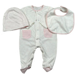 Trussardi Set 3 Pezzi Tutina-Cappello-Bvetta per Neonata TLP26003TUA BIANCO TRUSSARDI 