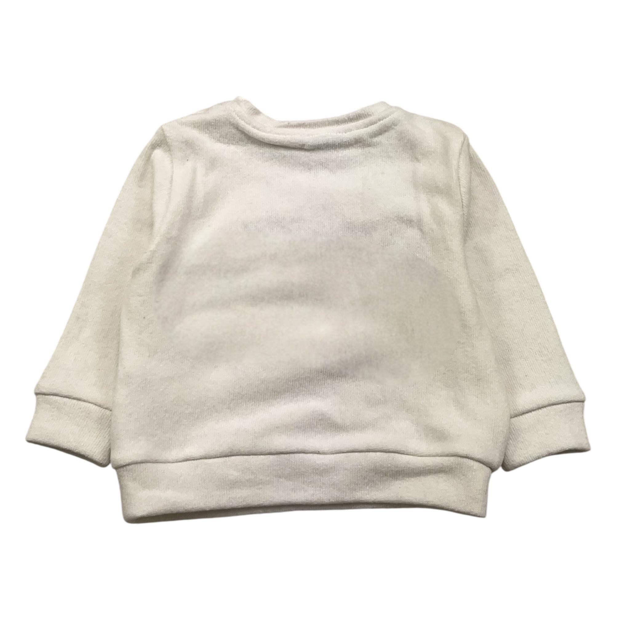 M+E' maglia girocollo tinta unita con stampa scarpe Bianco per Neonata UEM0460 BIANCO M+E' 