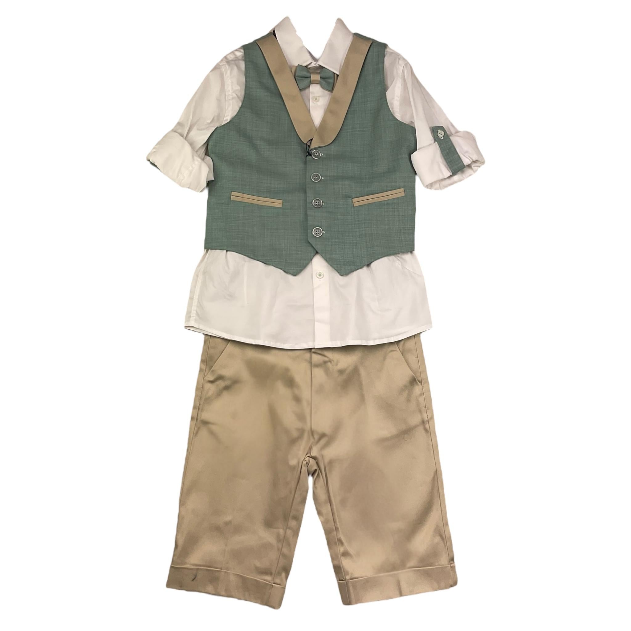 Mai'S Kids Completo 4 Pezzi Camicia-Papillon-Gilet-Pantalone per Bambino BERNARD VERDE MAI'S KIDS 