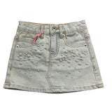 Vicolo Plain Skirt With Appliques And Adjustable Waistline Blue For Baby Girl