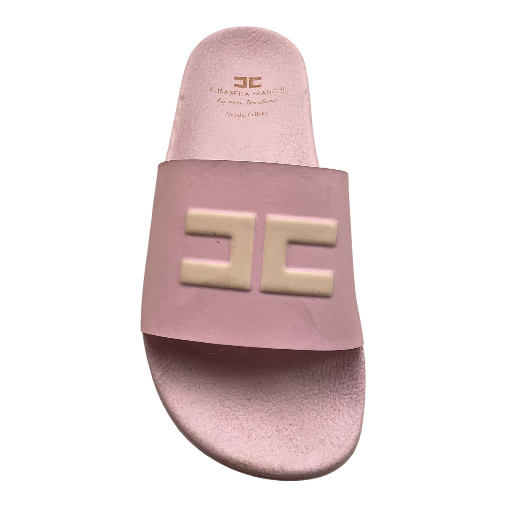 Elisabetta Franchi Ciabatte Tinta Unita con Logo per Bambina F4A0E0312 ROSA ELISABETTA FRANCHI 