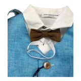 Light Colors 4 Piece Set Shirt-Waistcoat-Bermuda Shorts With Suspenders-Bow Tie Light Blue For Boys
