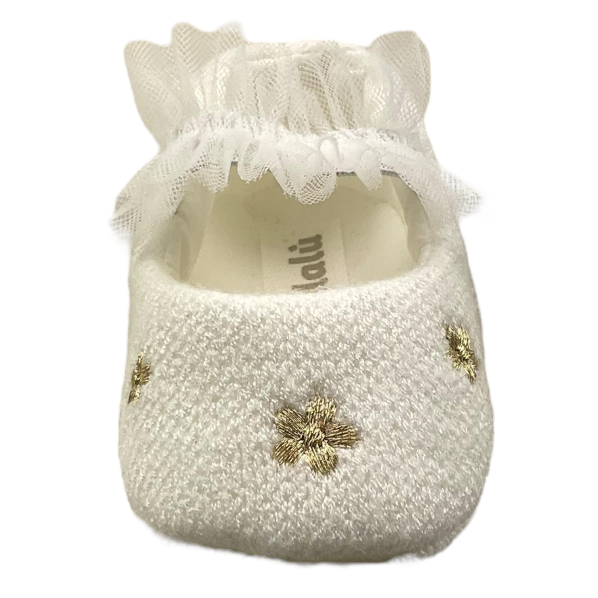 LALALU' ballerina tinta unita con ricami Bianco per Neonata SL8N BIANCO LALALU' 