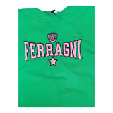 Chiara Ferragni Solid Color Crop Hoodie With Green Print For Baby Girl