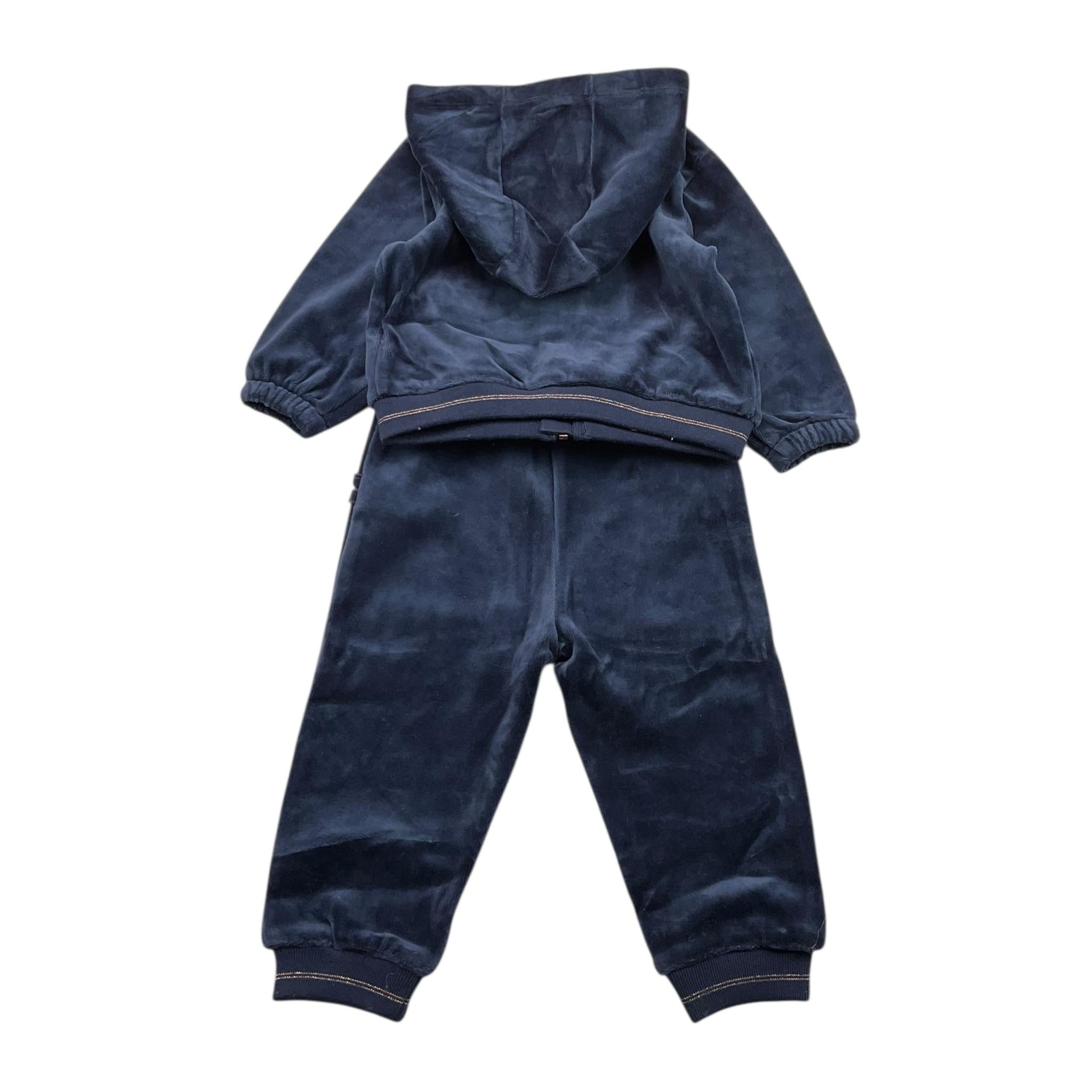 CARRE'MENT BEAU completo 2pz felpa-pantalone tinta unita Blu per Neonata Y08096 BLU CARRE'MENT BEAU 