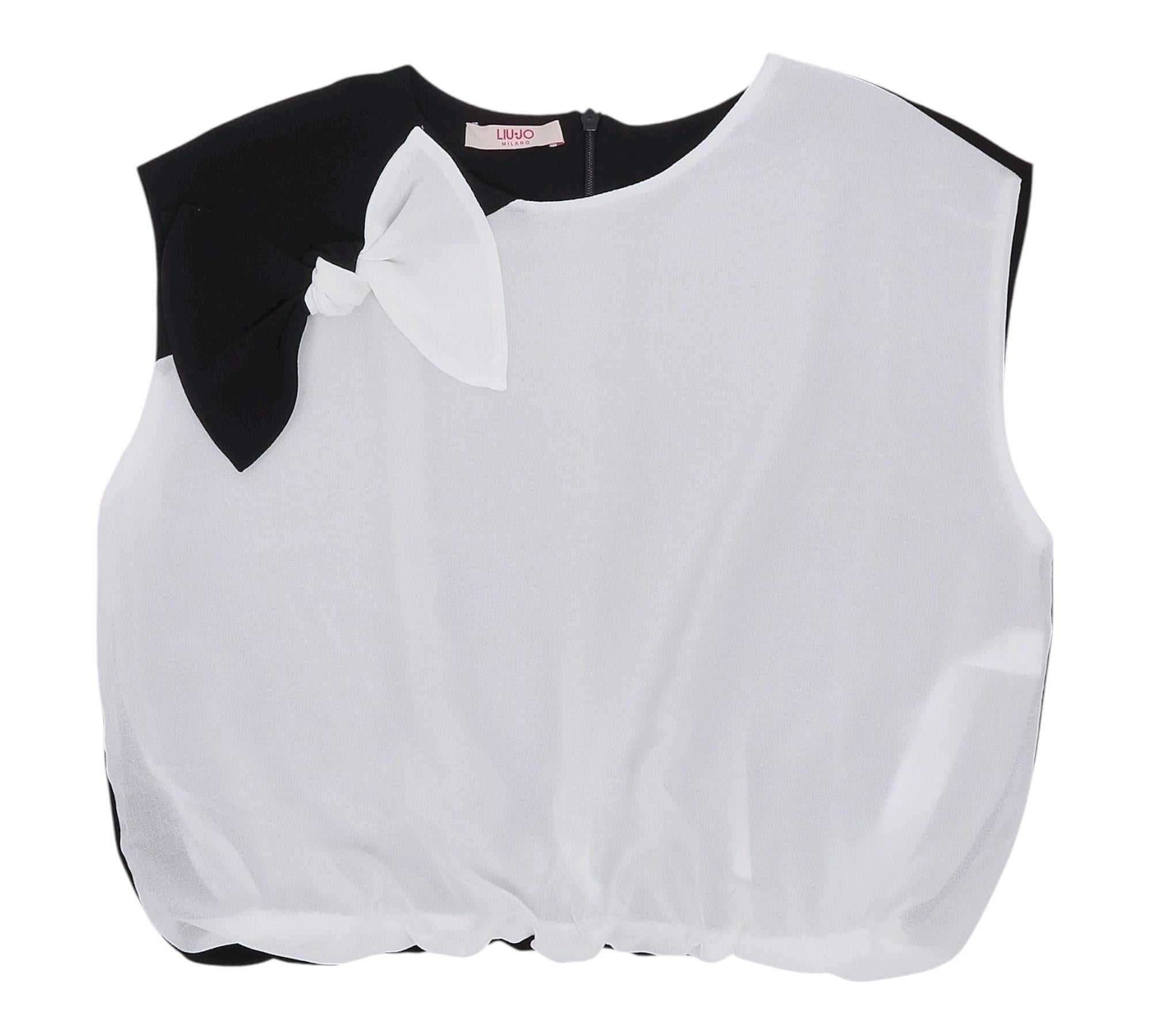 Liu Jo Top Giromanica Modello Camicia Bicolore per Bambina GA5065X BIANCO/NERO LIU JO 