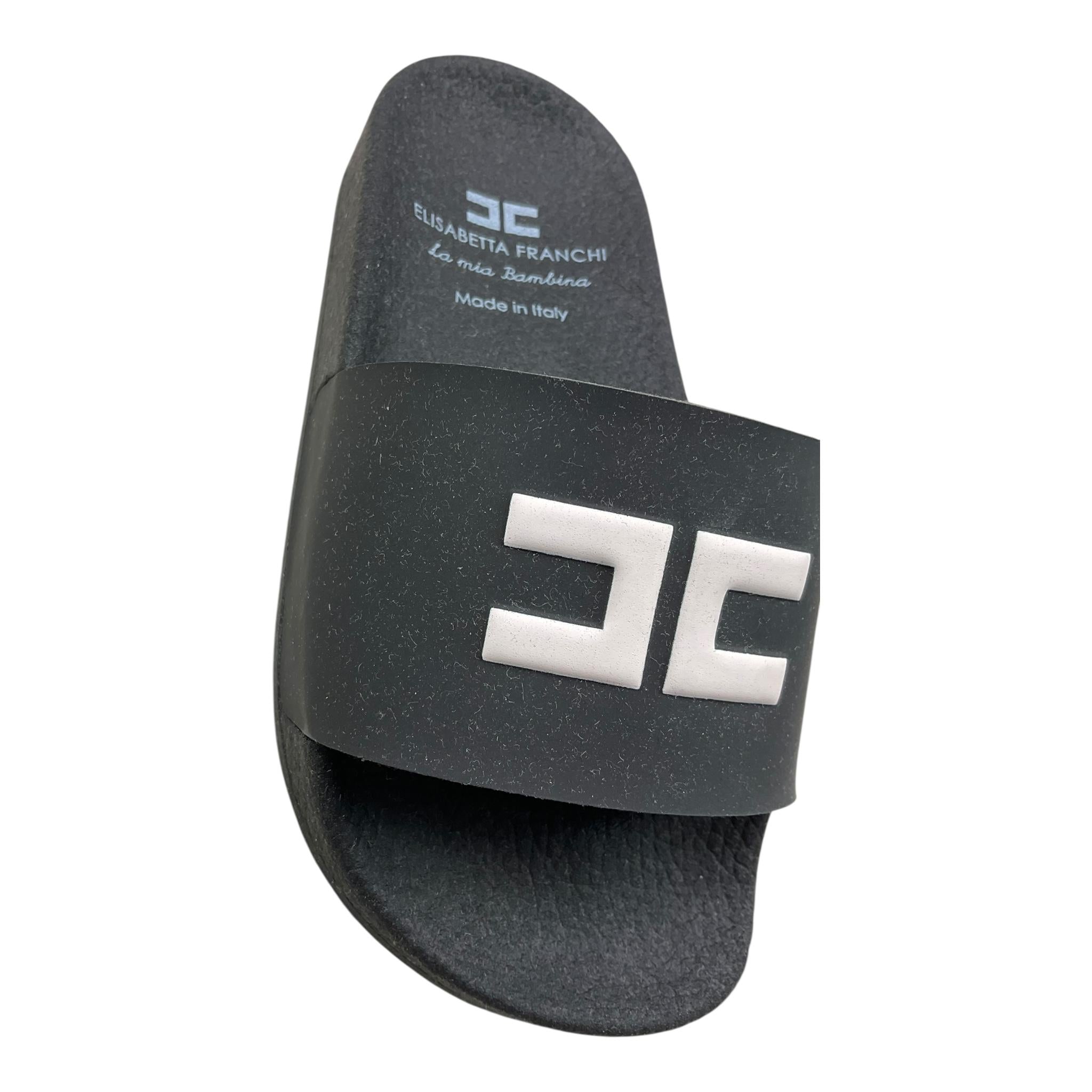 Elisabetta Franchi Ciabatte Tinta Unita con Logo per Bambina F3A0E0074 NERO ELISABETTA FRANCHI 