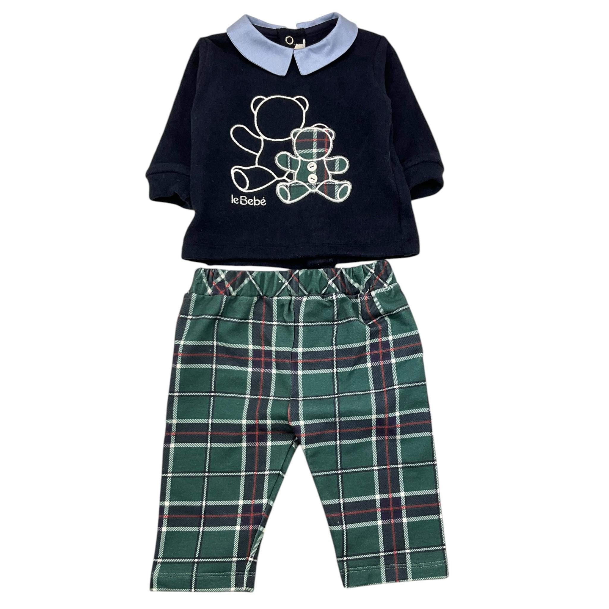 LE BEBE' completo 2 pezzi felpa-pantalone Verde/blu per Neonato LBB540 VERDE/BLU LE BEBE' 