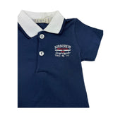 Emc Polo Half Sleeve Solid Color With Contrast Collar Blue for Baby