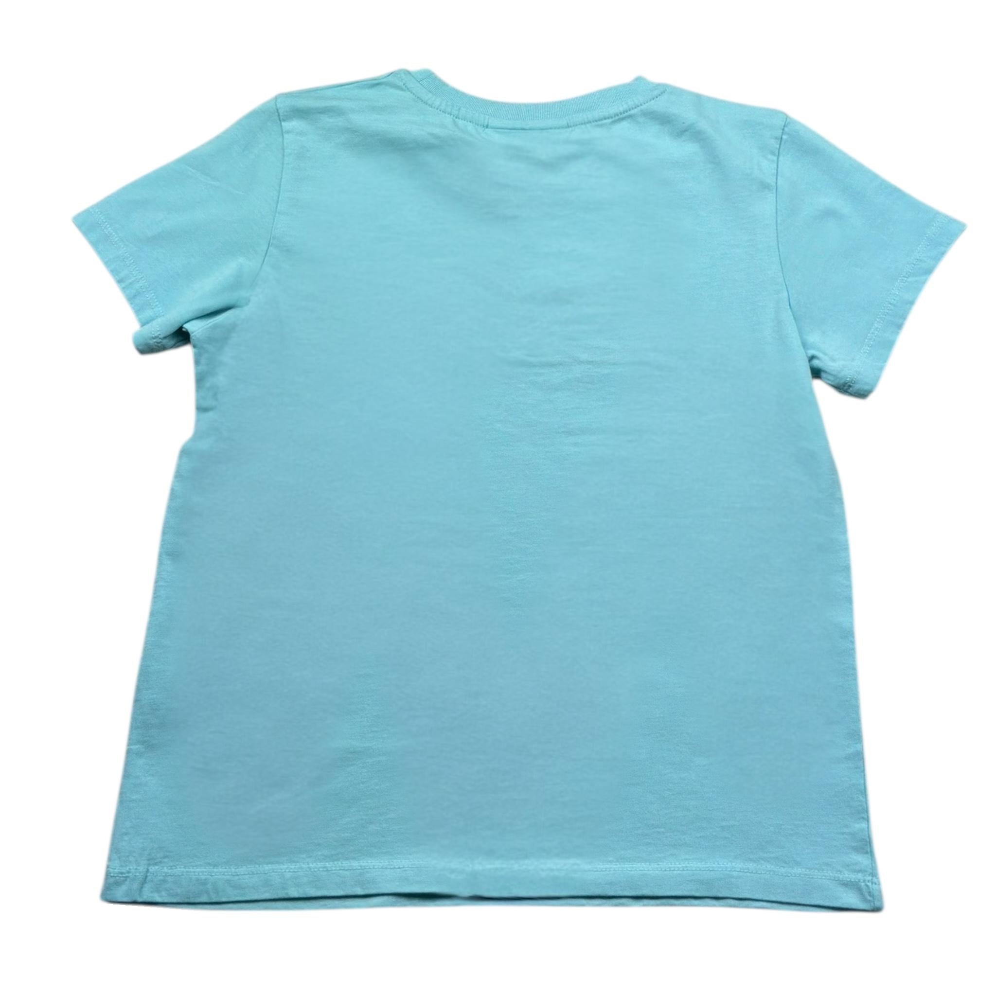 Saint Barth T-Shirt Girocollo Tinta Unita con Stampa per Bambina ELLY001111 AZZURRO SAINT BARTH 