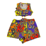 4Giveness Girls' Multicolored Printed Scoop Neck Short Jumpsuit