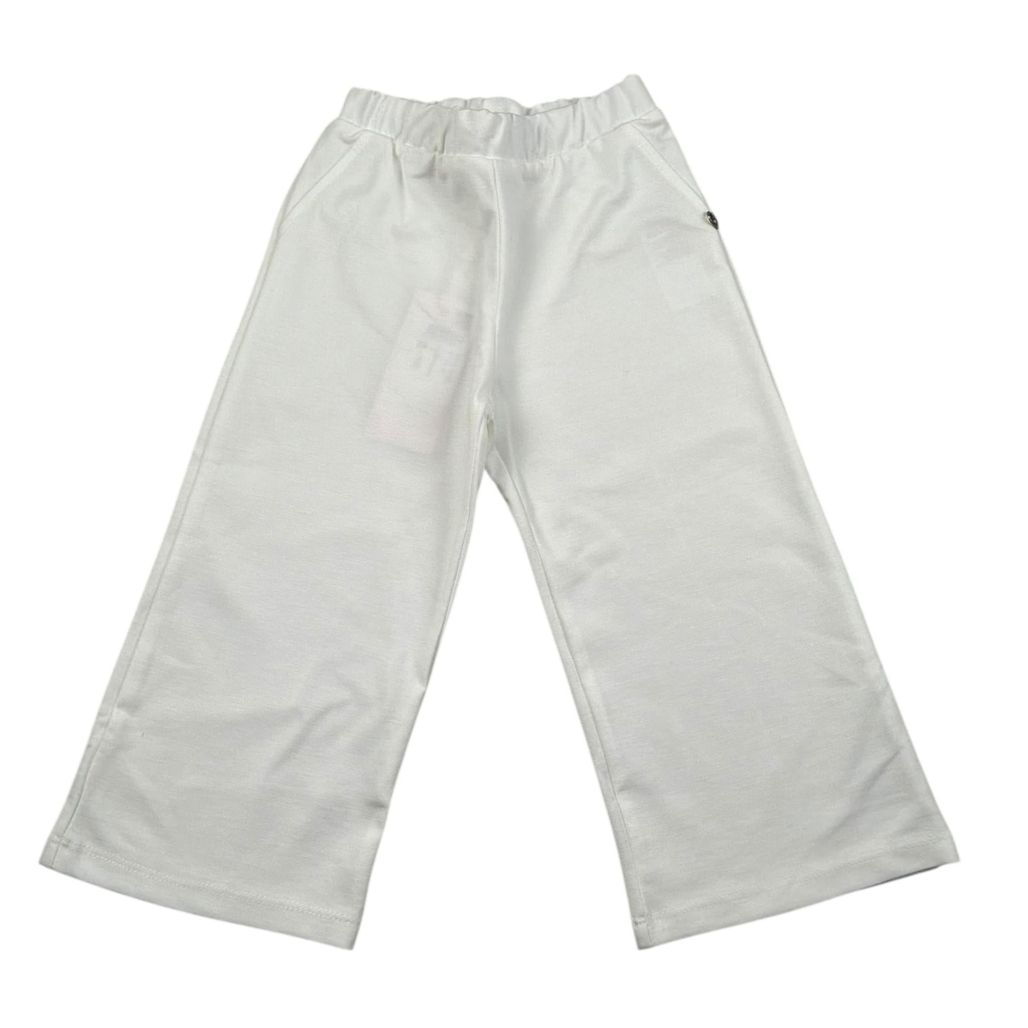 Please Pantalone Tinta Unita Modello Palazzo per Bambina JB29012G73JJ PANNA PLEASE 