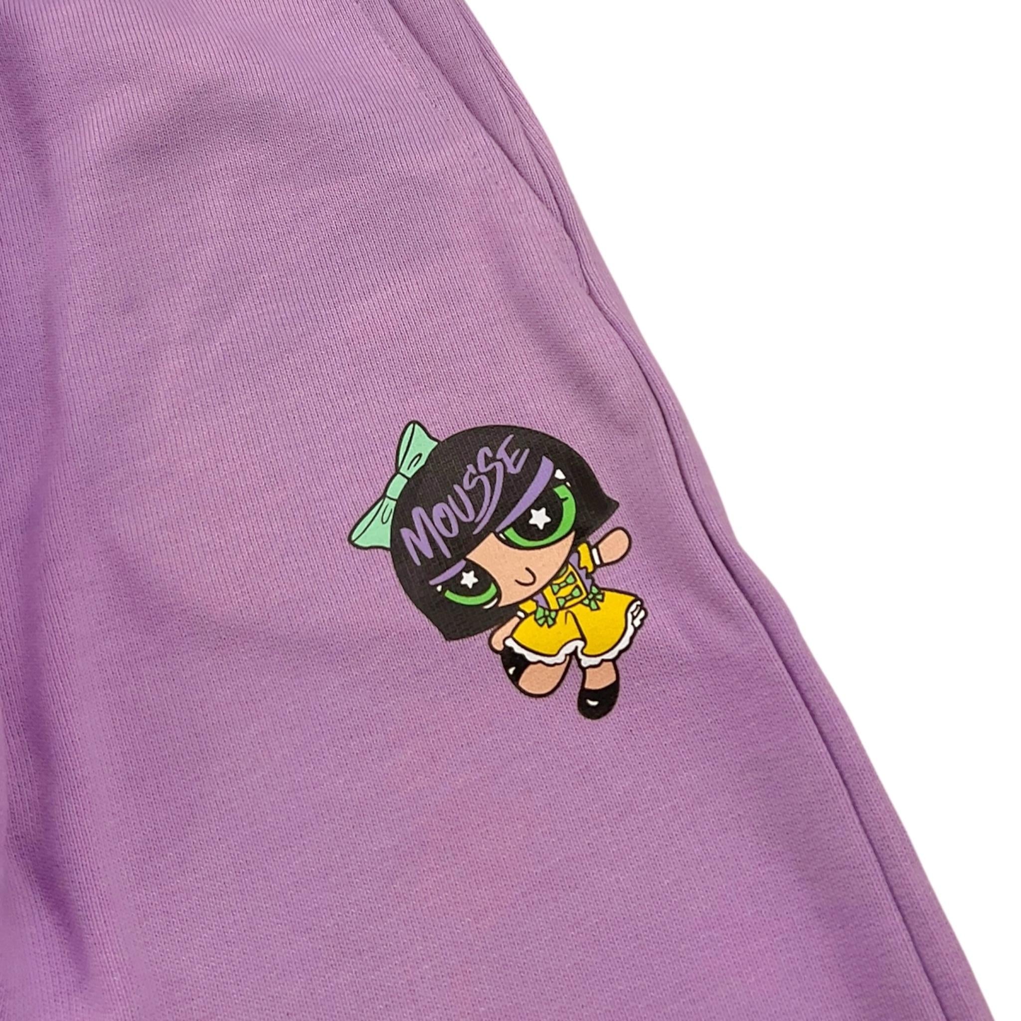 MOUSSE pantalone tinta unita modello tuta con stampa Lilla per Bambina HKPG362L LILLA MOUSSE 