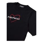 DSQUARED2 t-shirt girocollo tinta unita con stampa Nero per Bambino DQ2444 NERO DSQUARED2 