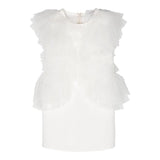Patrizia Pepe Solid Color Sleeveless Dress With White Tulle For Girls
