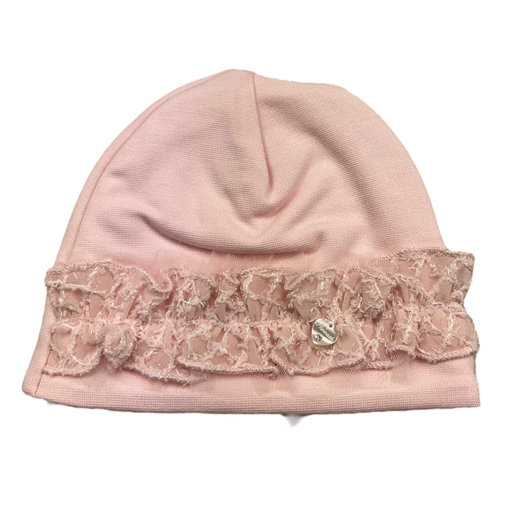NINNAOH cappello tinta unita con applicazione Rosa per Neonata I2416 ROSA NINNAOH 