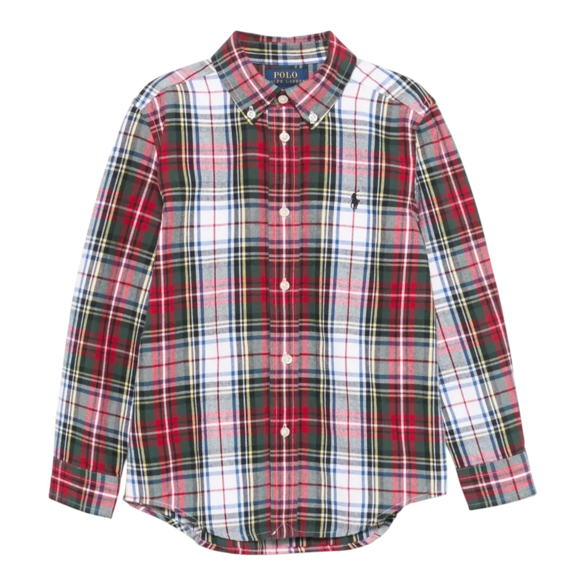 RALPH LAUREN camicia tricolore tinta unita con fantasia a righe Rosso per Bambino 323952201002 ROSSO RALPH LAUREN 