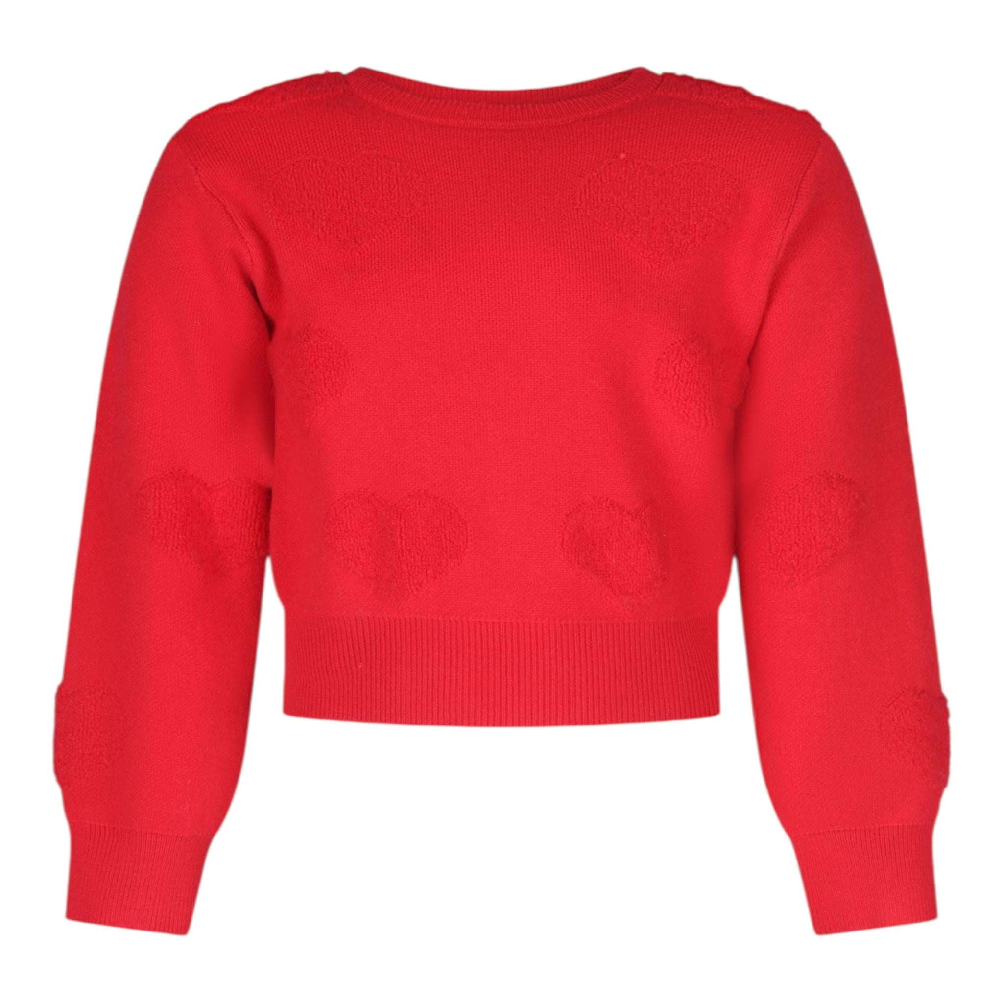 FUN & FUN maglia gircollo tinta unita con cuori Rosso per Neonata FBSW00067N ROSSO FUN & FUN 