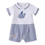 Minibanda Pagliaccetto Mezza Manica Bicolore per Neonato 3B688 BIANCO/BLU MINIBANDA 