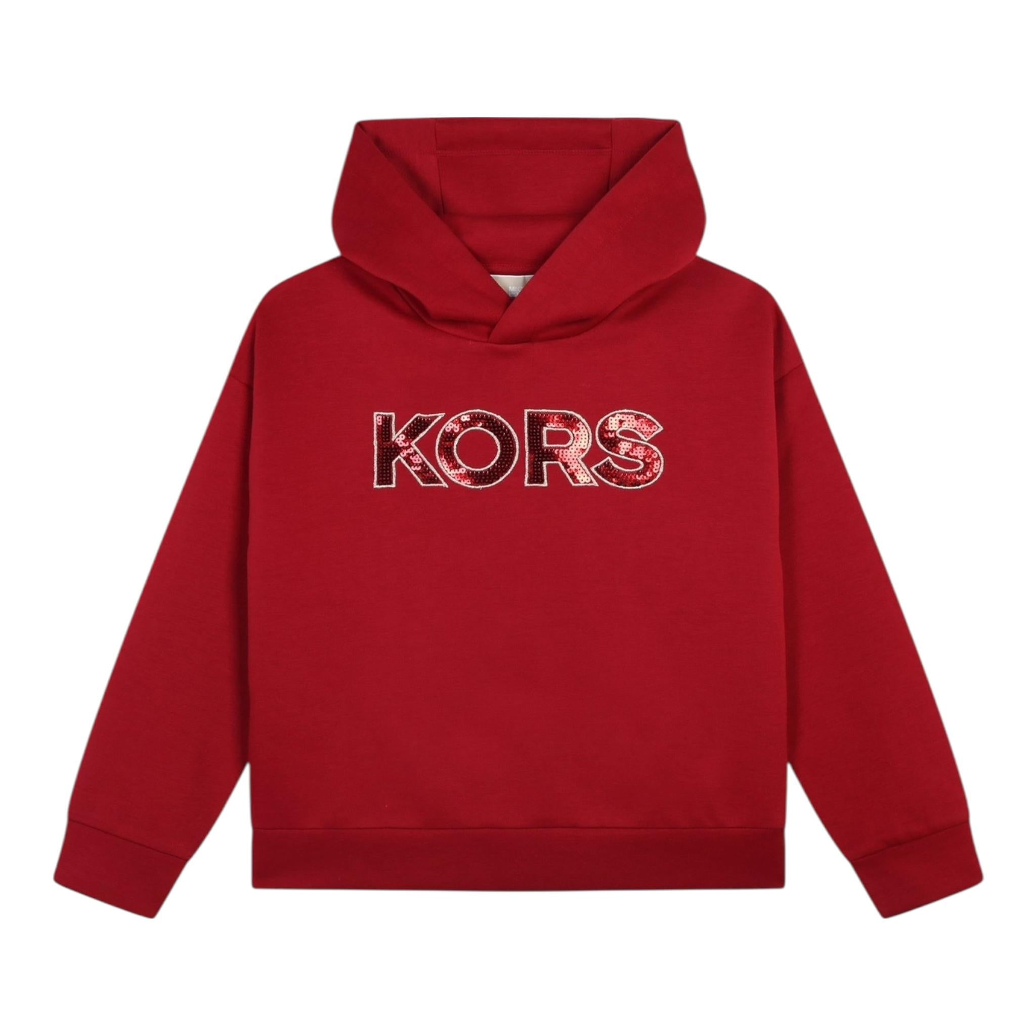 MICHAEL KORS felpa chiusa con cappuccio tinta unita  Rosso per Bambina R30150 ROSSO MICHAEL KORS 
