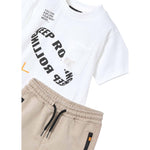 Mayoral Completo 2 Pezzi T-Shirt-Bermuda Bicolore per Bambino 3608 BIANCO/FANGO MAYORAL 