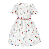 Monnalisa Abito Tinta Unita con Cintura E Fantasia Fiori per Bambina 71E909 BIANCO MONNALISA 