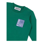 MOSCHINO shirt girocollo tinta unita con stampa in contrasto Verde per Neonato MUO00S VERDE MOSCHINO 
