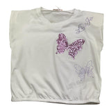 Liu Jo Canotta Tinta Unita Girocollo con Paillettes per Bambina KA5098 BIANCO LIU JO 