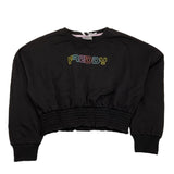 Freddy Sweatshirt Crewneck Solid Color with Contrast Print Black for Girls