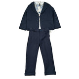 Gastone Completo 4 Pezzi Giacca-Camicia-Pantalone-Papillon-Papillon per Neonato G1467A BLU GASTONE 