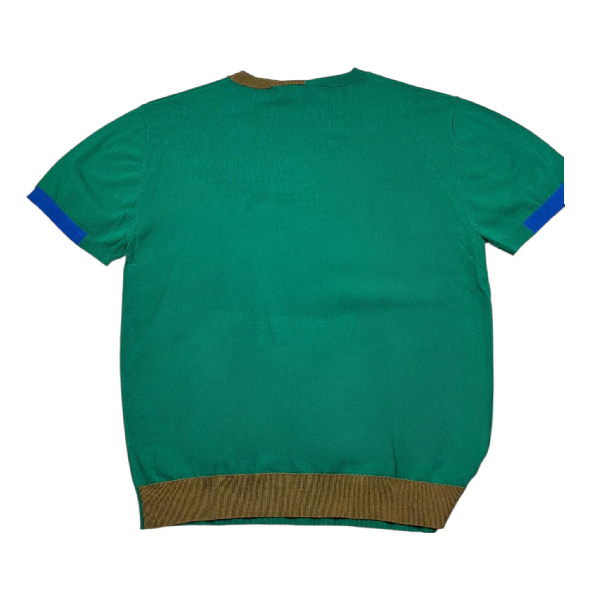 Manuel Ritz T-Shirt Tinta Unita Girocollo con Profili In Contrasto per Bambino MR2985 VERDE MANUEL RITZ 