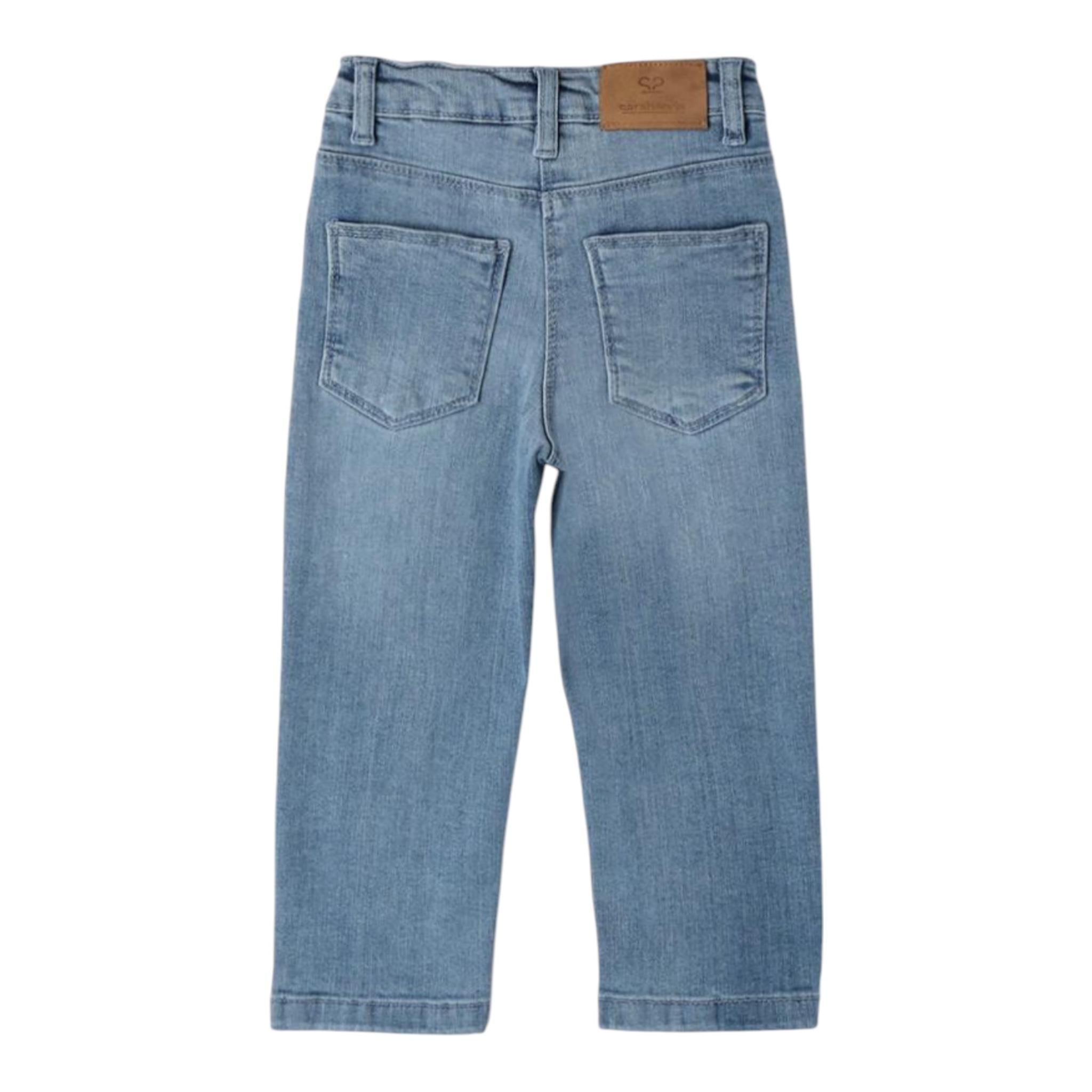 SARABANDA jeans tinta unita con girovita regolabile Azzurro per Bambina A0455 AZZURRO SARABANDA 