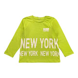 Name.It Shirt Crew Neck Solid Color With Contrast Print Fluorescent Green For Boys