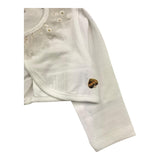 Le Bebe' Solid Color Shrug with White Tulle Collar for Newborn Baby Girl