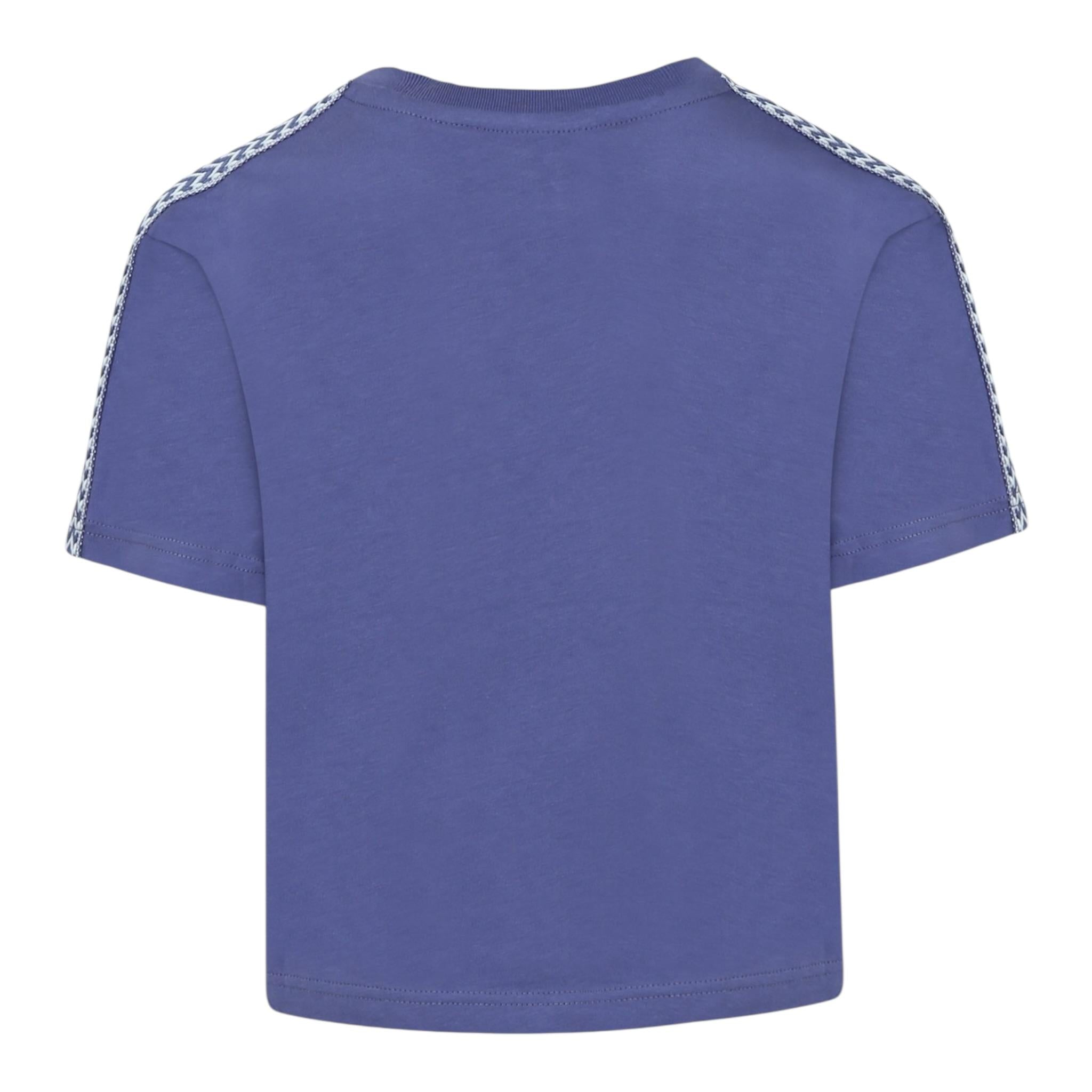 Lanvin T-Shirt Girocollo Tinta Unita con Stamp per Bambino N30129 BLU LANVIN 