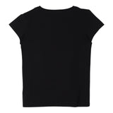 Balmain Black Logo Solid Color Crew Neck T-Shirt For Girls