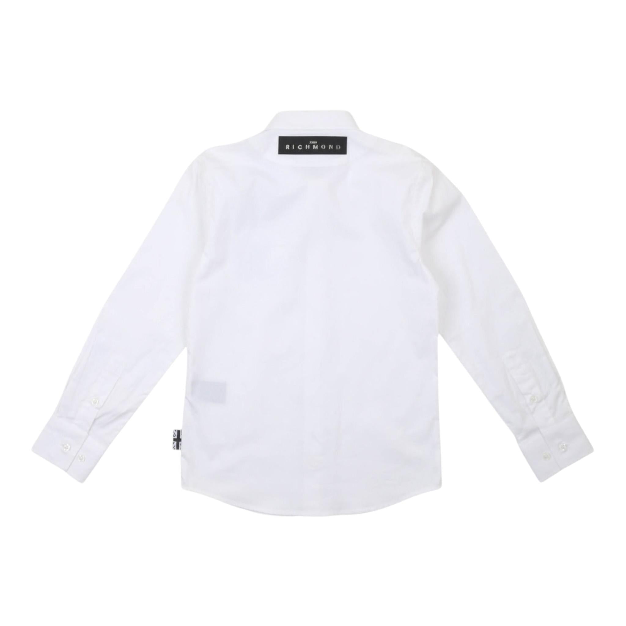 John Richmond Camicia Tinta Unita con Logo per Bambino RBP25028CAXX BIANCO JOHN RICHMOND 